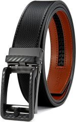CHAOREN Click Belt for men - Mens Leather Belt 1 3/8" for Dress and Casual - Micro Adjustable Belt Fit Everywhere - Image 3